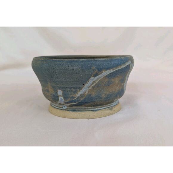 Studio pottery Small bowl signed Blue Matte Glaze Handmade Artisan 3" Tall - Picture 5 of 9